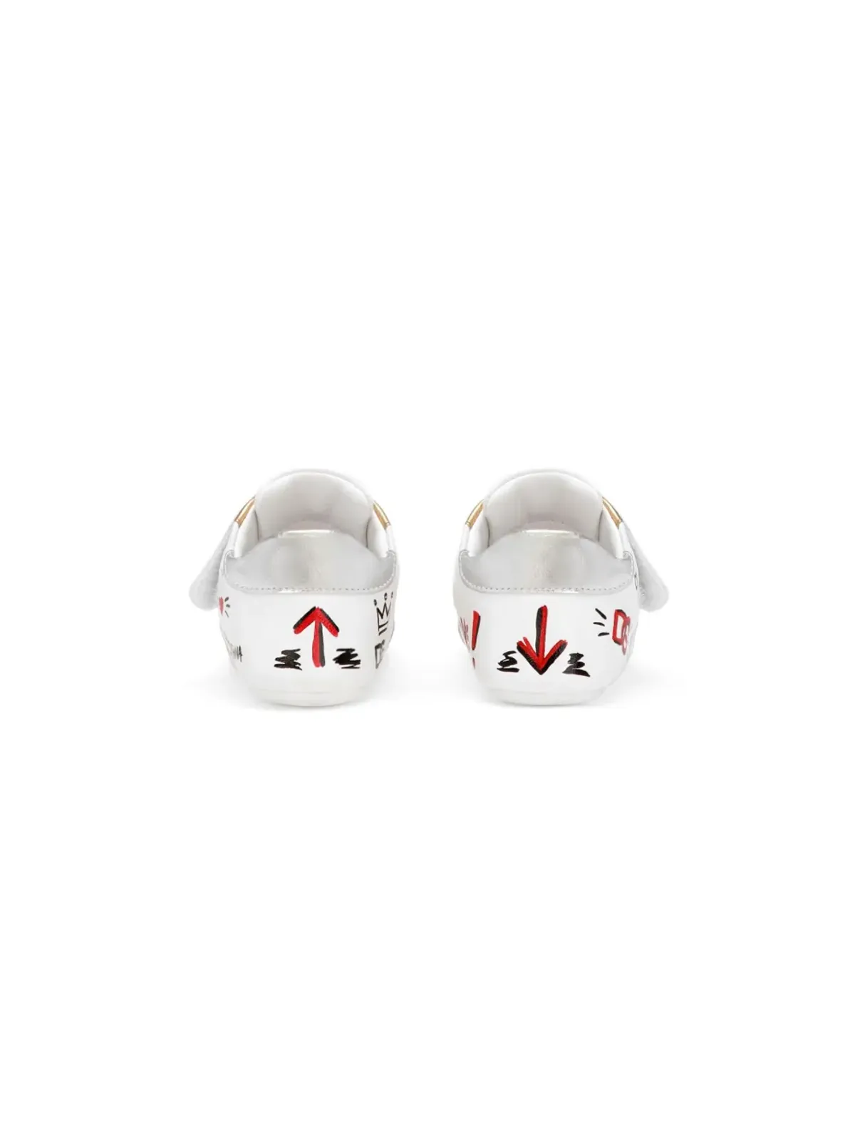 Dolce & Gabbana Kids ロゴパッチ レザー スニーカー - ホワイト - 画像3