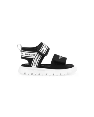 Dolce & Gabbana Kids ロゴプリントサンダル ブラック - サムネイル2