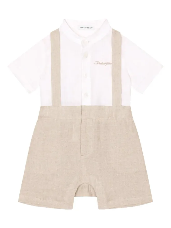 Dolce & Gabbana Kids Dolce & Gabbana Kids レイヤードリネンショーツ - ニュートラル系の商品画像