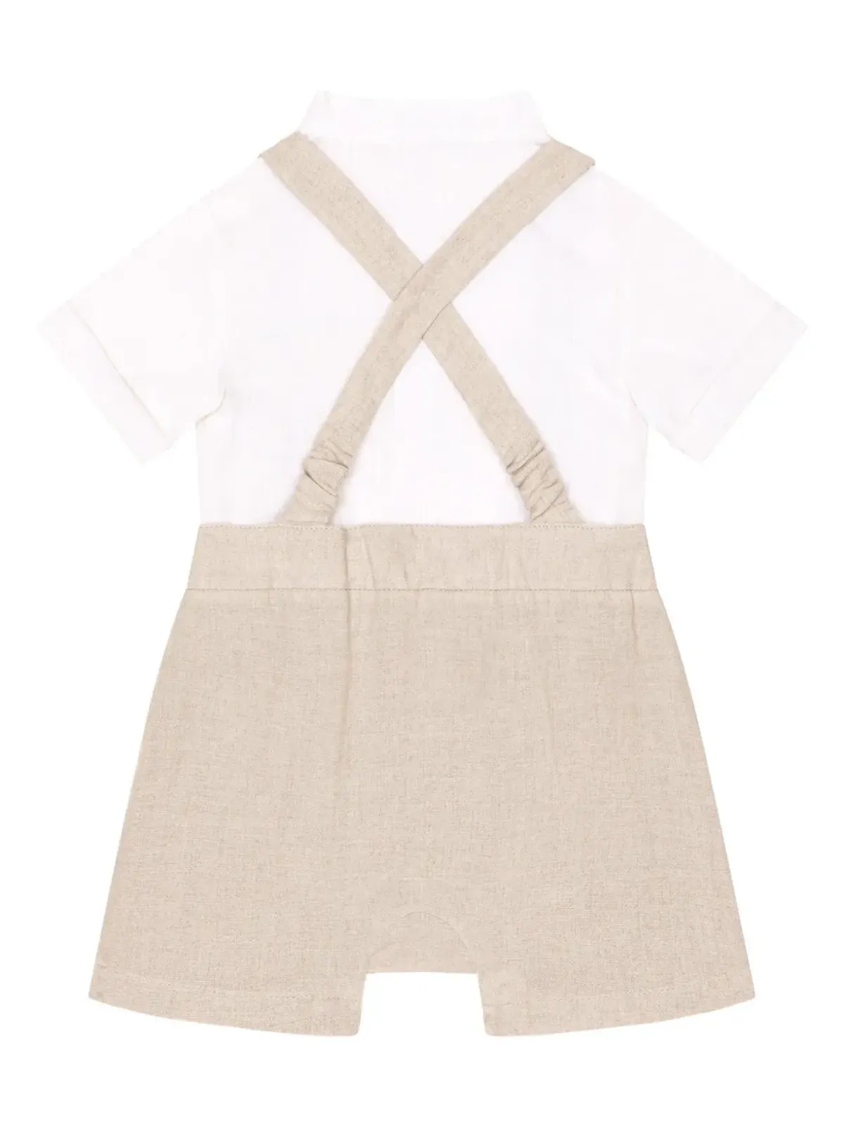 Dolce & Gabbana Kids レイヤードリネンショーツ - ニュートラル系 - 画像2