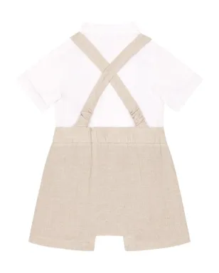 Dolce & Gabbana Kids レイヤードリネンショーツ - ニュートラル系 - サムネイル2