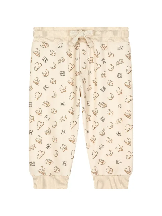 Dolce & Gabbana Kids Dolce & Gabbana Kids ムーン＆スター柄ジョギングパンツ - ニュートラルカラーの商品画像