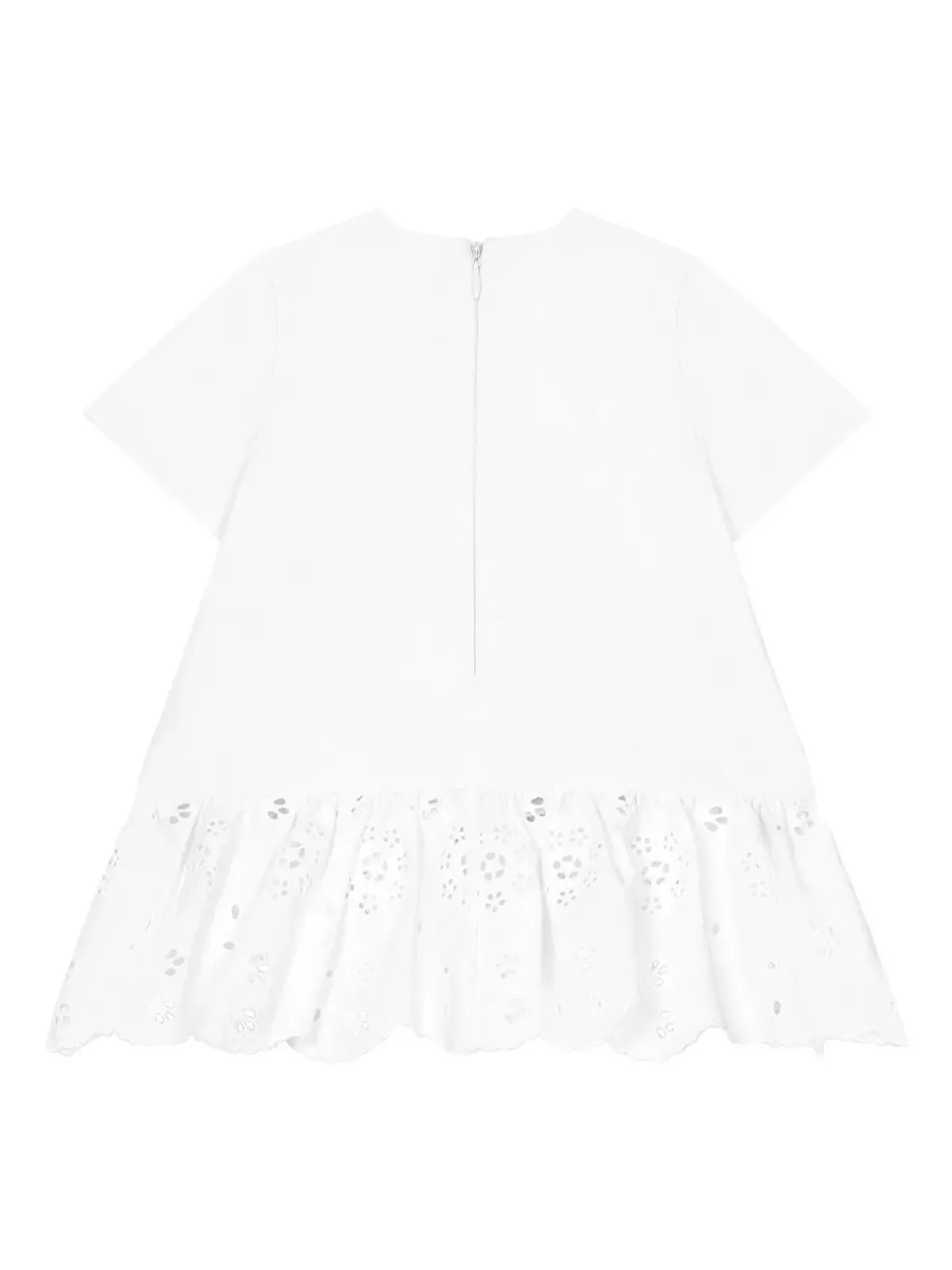 Dolce & Gabbana Kids 刺繍ロゴ入りコットンワンピース - ホワイト - 画像2