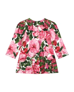 Dolce & Gabbana Kids ローズプリント ドレス - ピンク - サムネイル2