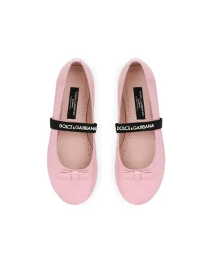 Dolce & Gabbana Kids ロゴストラップボウ バレリーナシューズ - サムネイル4