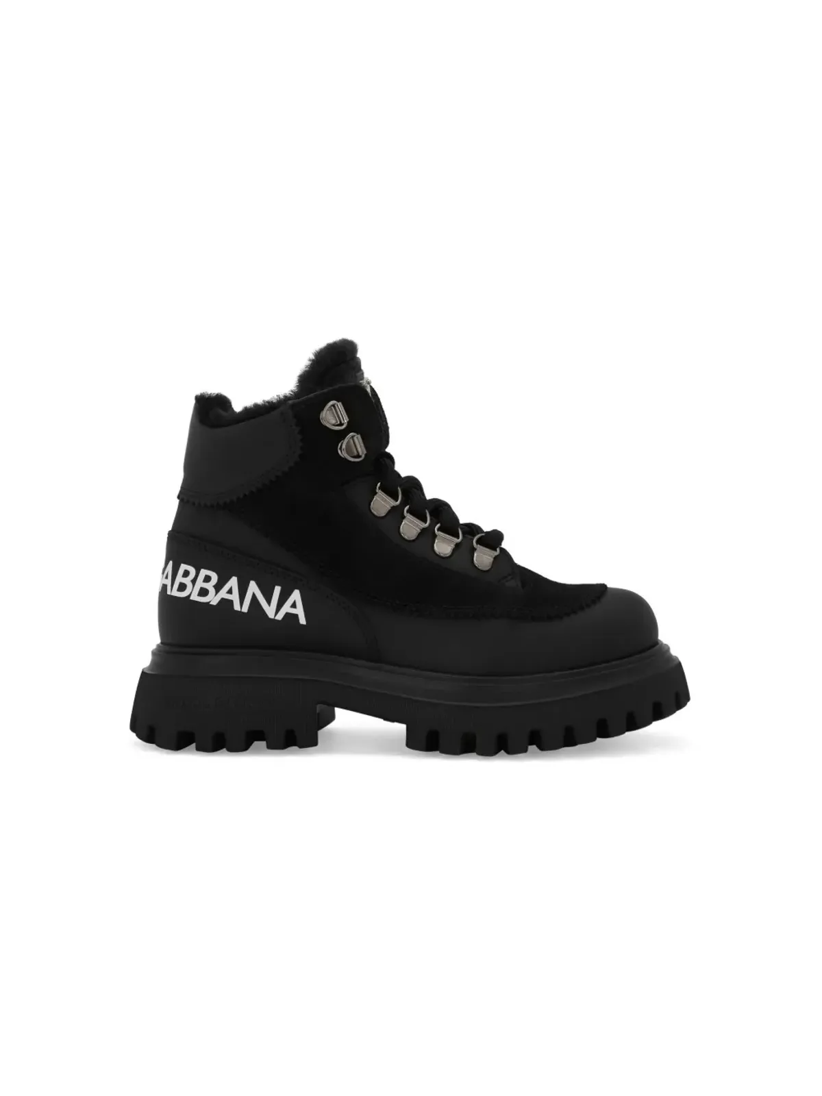 Dolce & Gabbana Kids ロゴプリント レザー アンクルブーツ - ブラック - 画像2