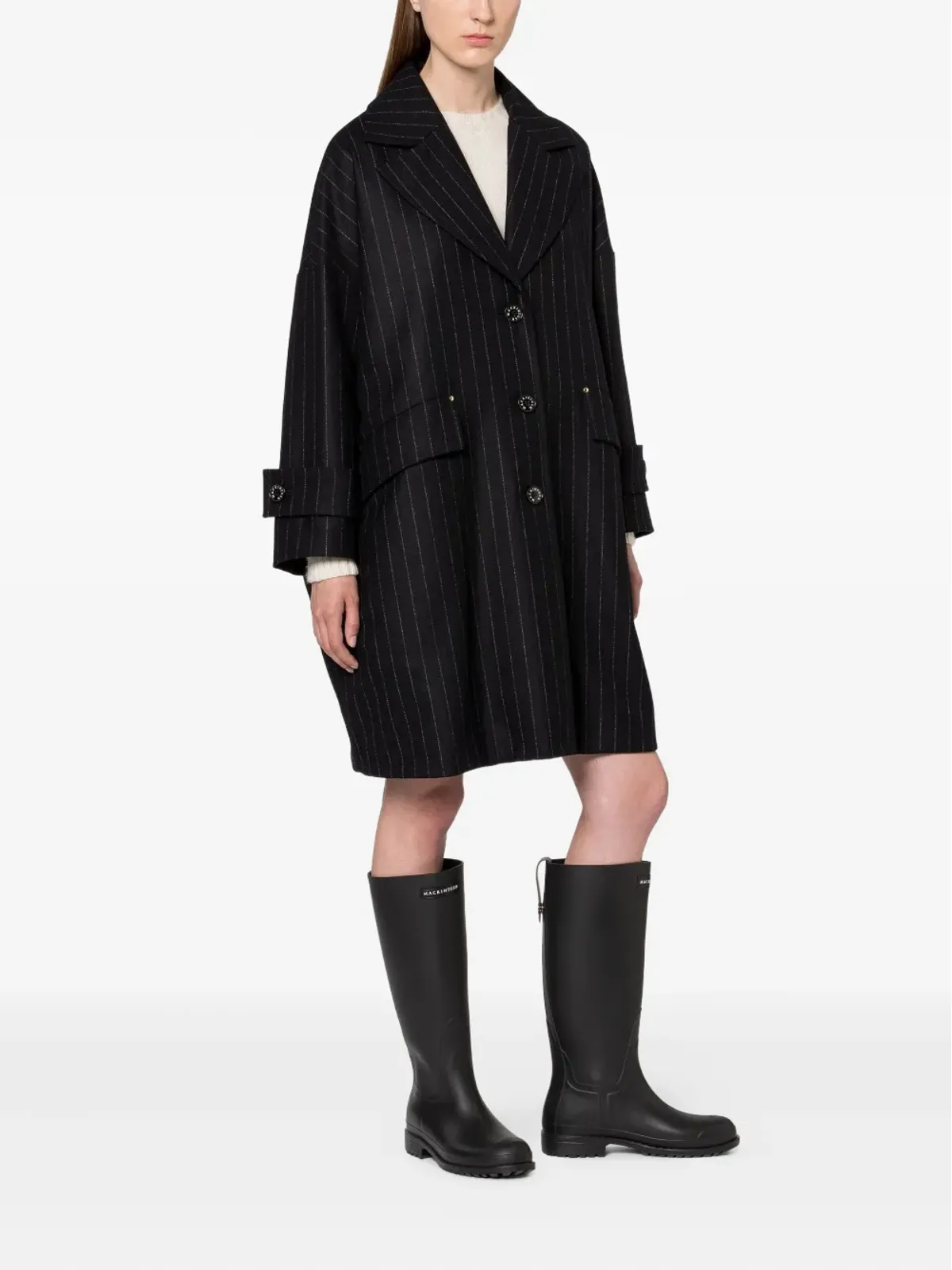 Mackintosh ピンストライプ コクーンコート - 画像3