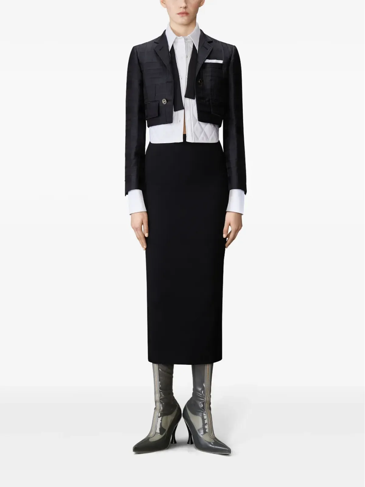 Thom Browne レイヤードジャケット ブラック - 画像2
