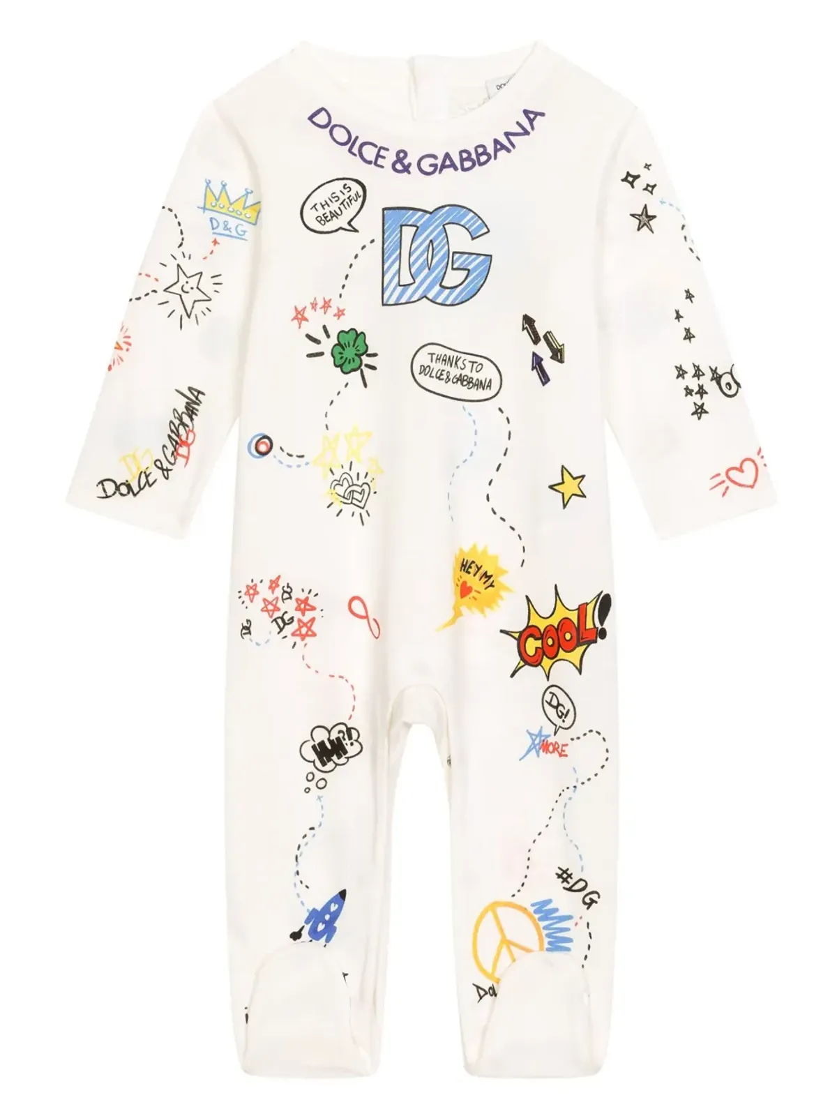 Dolce & Gabbana Kids コミック DGロゴ ベビーロンパースセット - ホワイト - 画像2