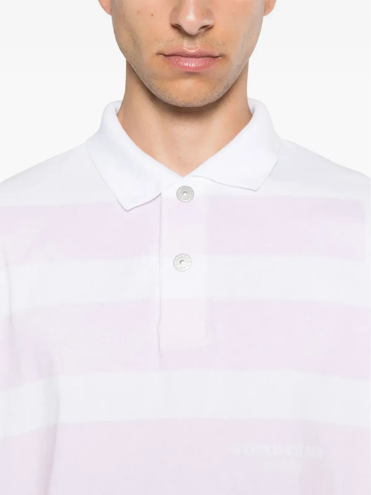 Stone Island ストライプ入りコットン ポロシャツ - 画像5