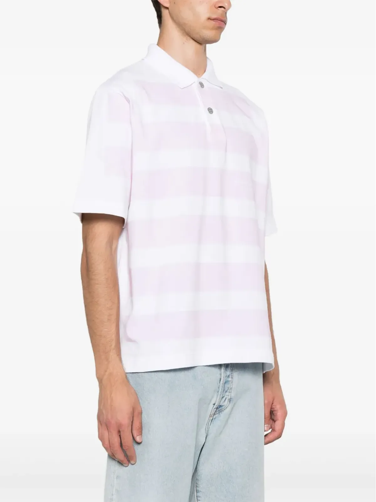 Stone Island ストライプ入りコットン ポロシャツ - 画像3