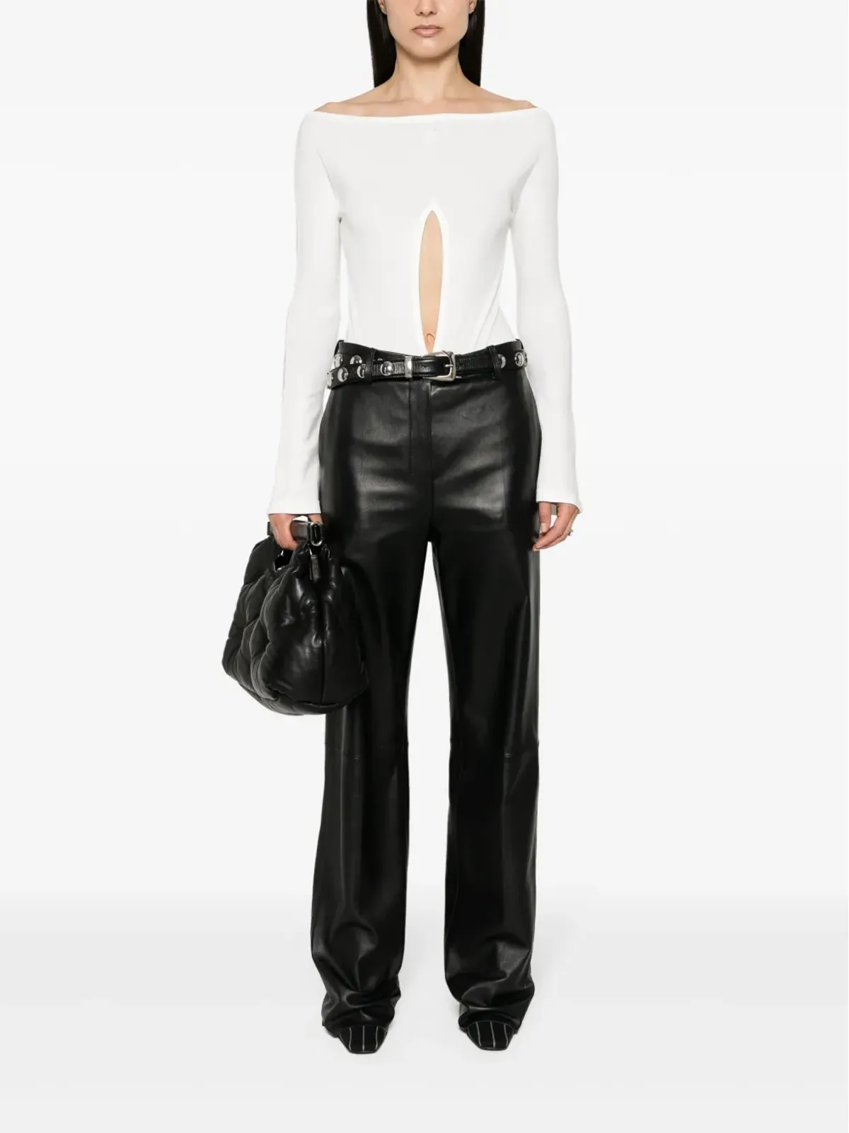 Courrèges カットアウトボディスーツ - ホワイト - 画像2