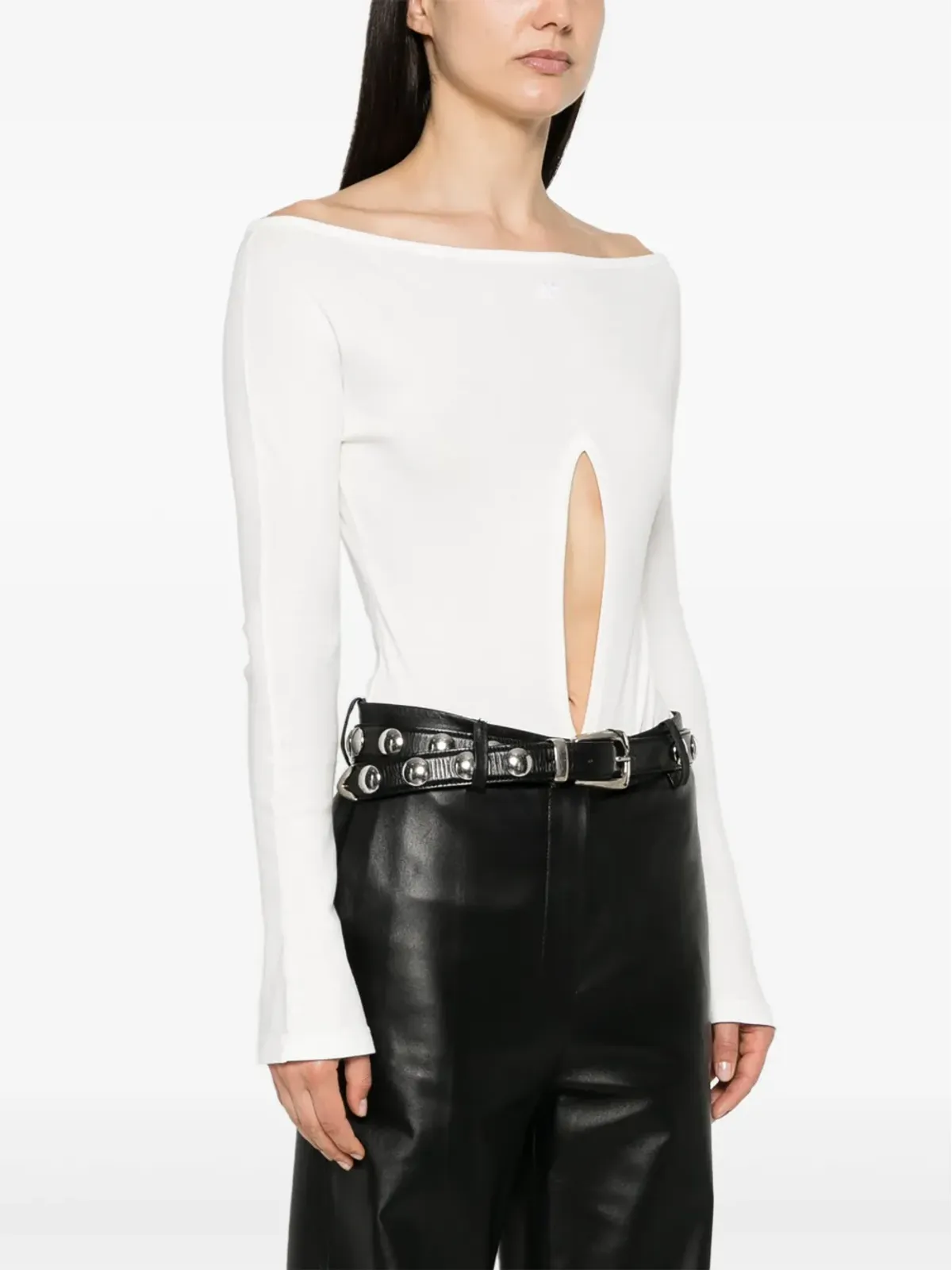Courrèges カットアウトボディスーツ - ホワイト - 画像3