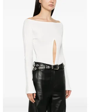 Courrèges カットアウトボディスーツ - ホワイト - サムネイル3