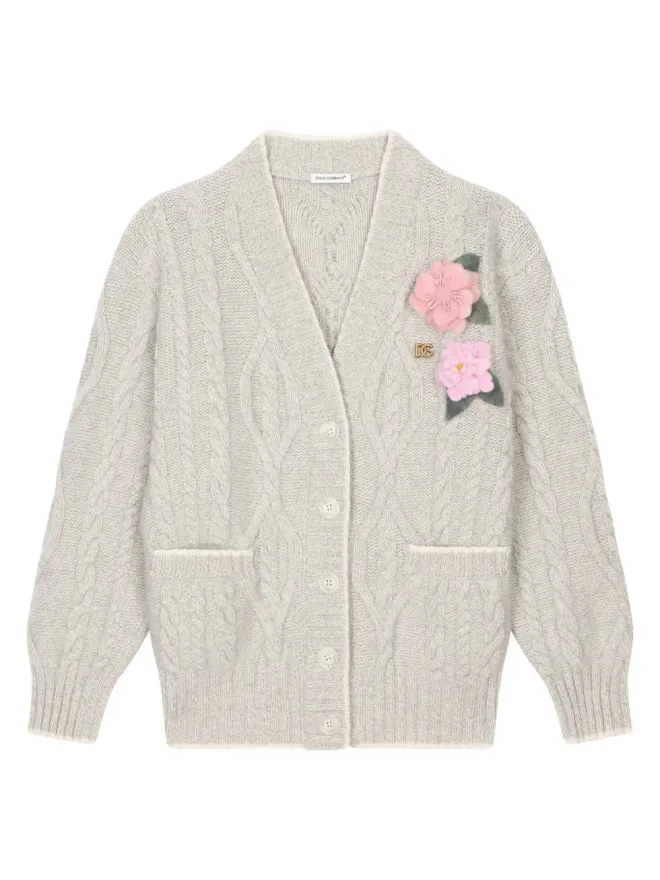 Dolce & Gabbana Kids Dolce & Gabbana Kids フローラルディテール カーディガン - ニュートラルの商品画像