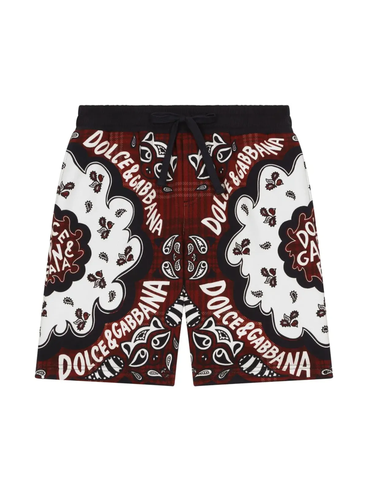 Dolce & Gabbana Kids バンダナ柄ショーツ レッド - 画像1