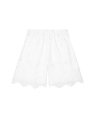 Dolce & Gabbana Kids ポプリンとブロデリーアンジェレーズ ショーツ - White - サムネイル2
