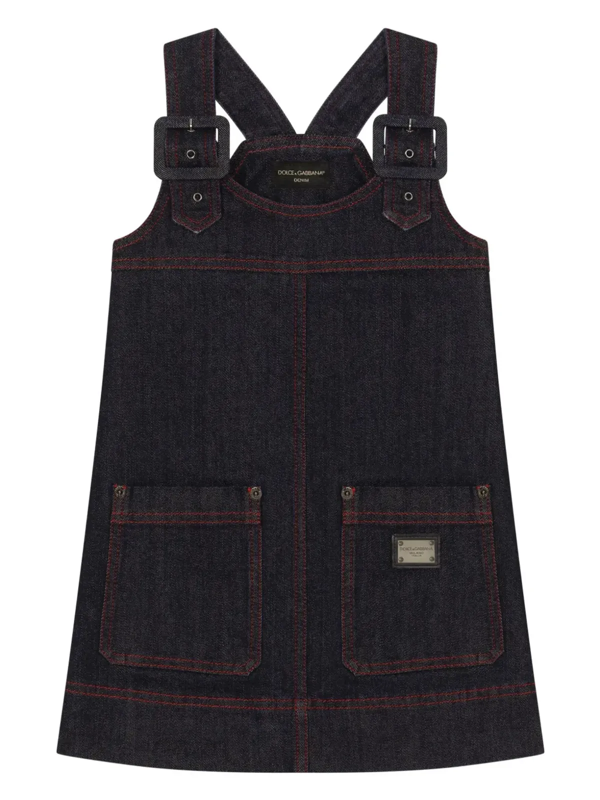 Dolce & Gabbana Kids ロゴプレート ドレス - ブラック - 画像1