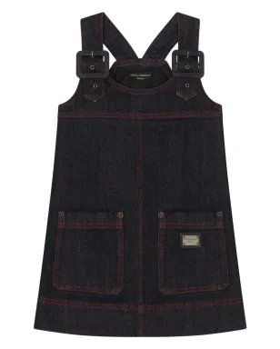 Dolce & Gabbana Kids ロゴプレート ドレス - ブラック - サムネイル1