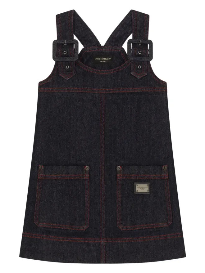 Dolce & Gabbana Kids Dolce & Gabbana Kids ロゴプレート ドレス - ブラックの商品画像