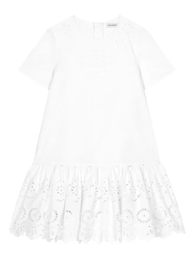 Dolce & Gabbana Kids Dolce & Gabbana Kids ポプリン風ドレス ホワイトの商品画像