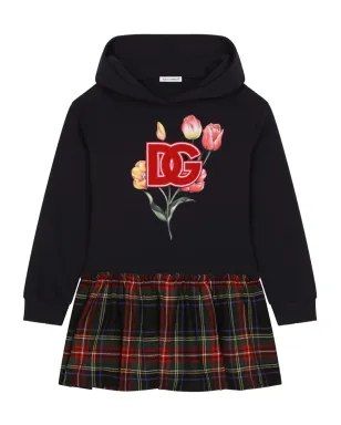 Dolce & Gabbana Kids タータン柄ジャージードレス ブラック - サムネイル1