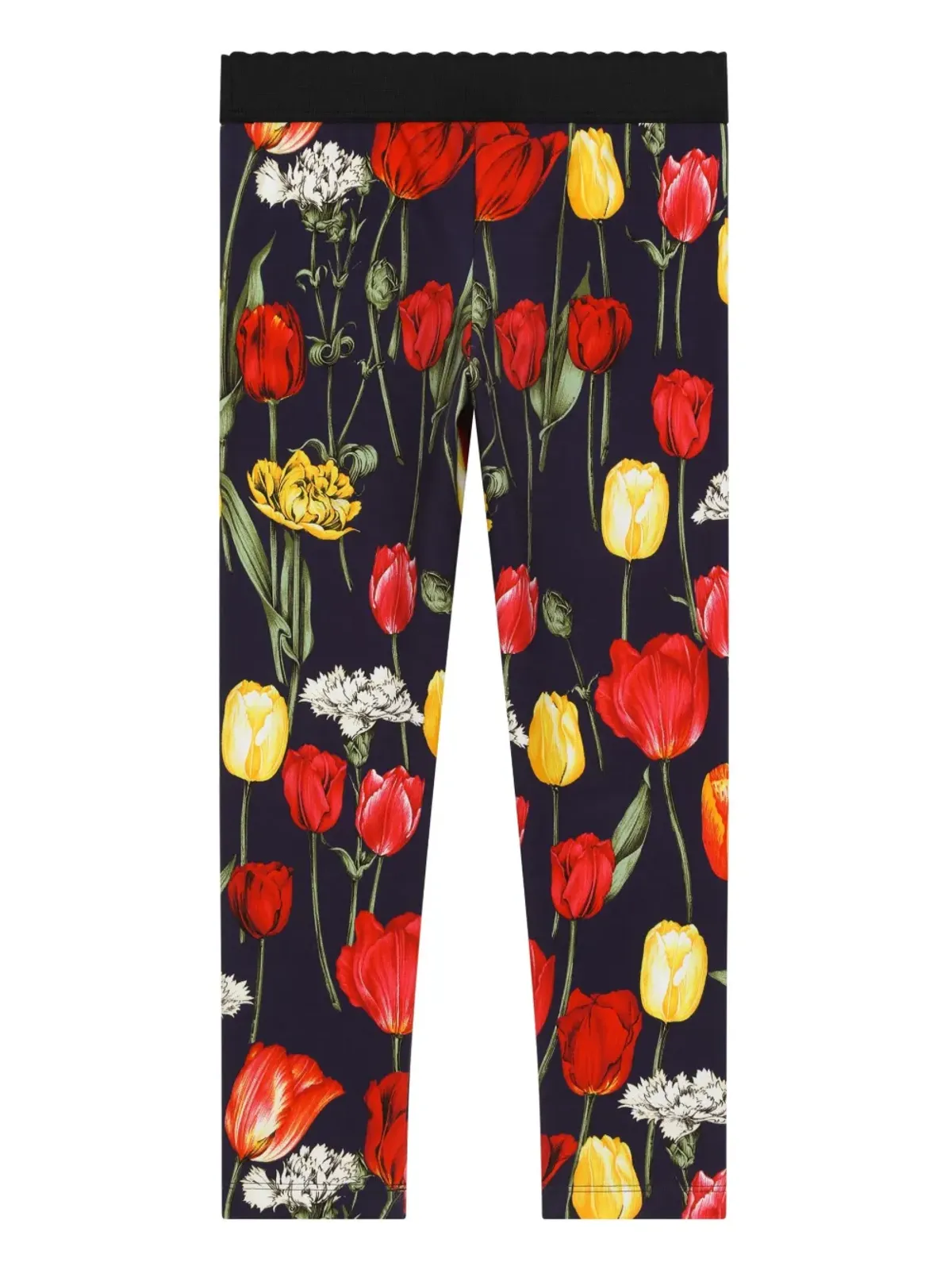 Dolce & Gabbana Kids チューリップ柄スリップオンレギンス - ブルー - 画像2