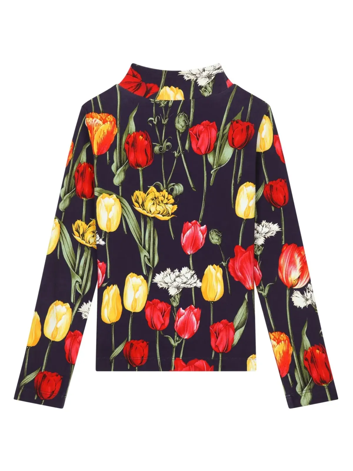 Dolce & Gabbana Kids チューリップ柄プリント Tシャツ - ブルー - 画像2