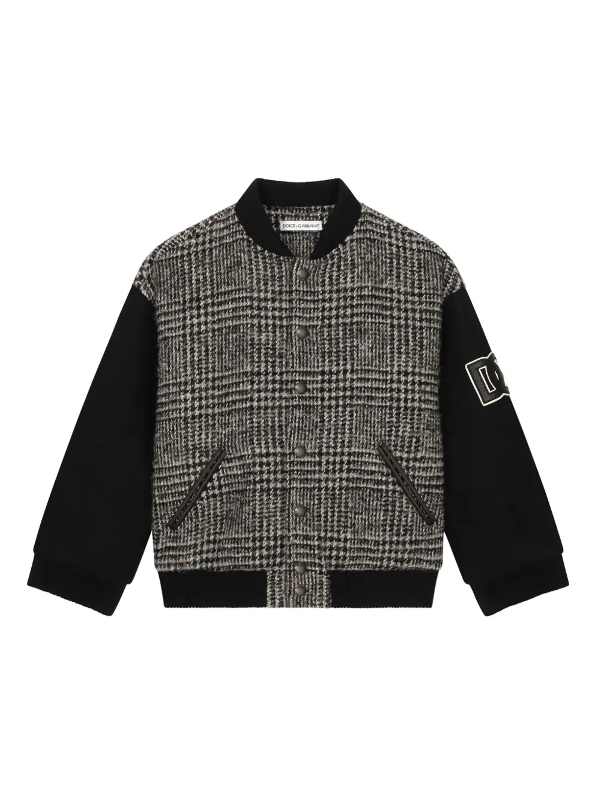 Dolce & Gabbana Kids ロゴアップリケ ボンバー ジャケット - グレー - 画像1