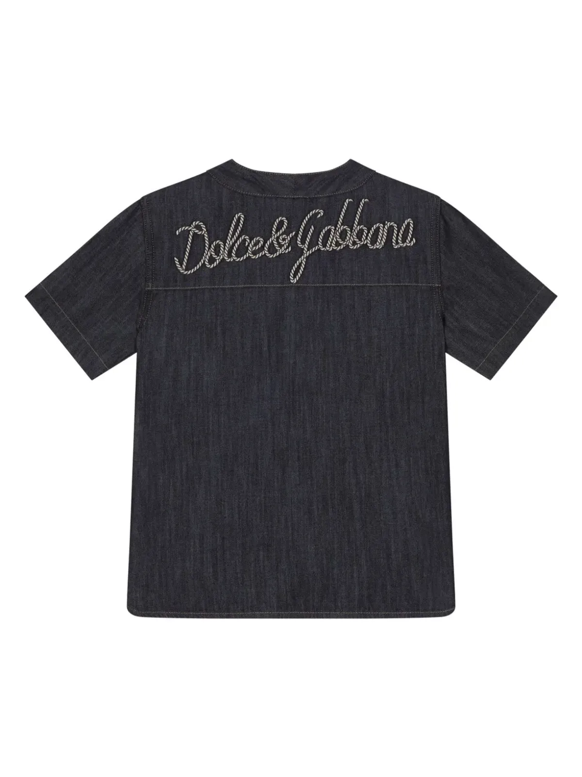 Dolce & Gabbana Kids ロゴ刺繍デニムシャツ - ブルー - 画像2
