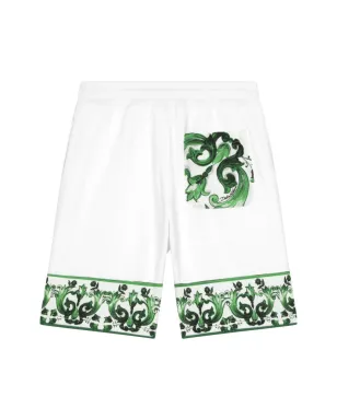 Dolce & Gabbana Kids マジョリカプリント コットン ドローストリング ショーツ - サムネイル2