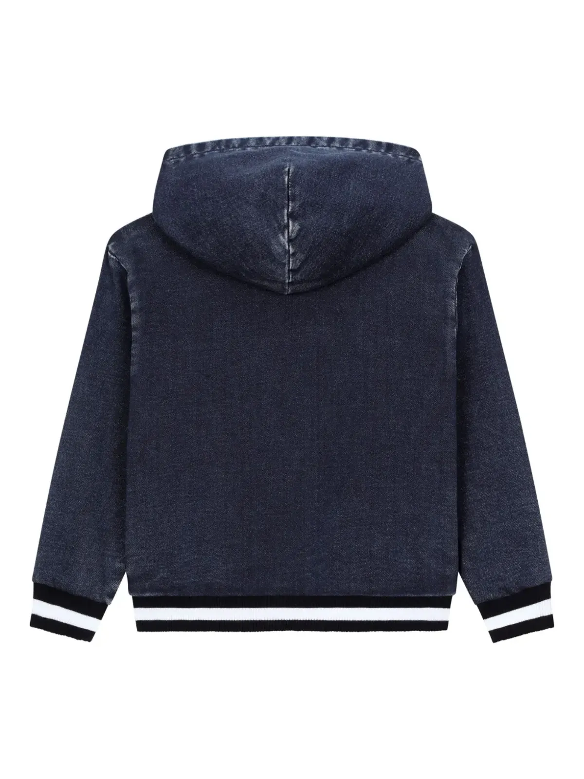 Dolce & Gabbana Kids ロゴプリント デニム風フーディー - ブルー - 画像2
