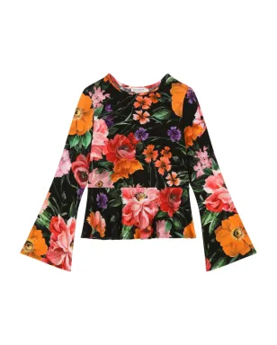 Dolce & Gabbana Kids フローラルプリント Tシャツ ブラック - サムネイル1