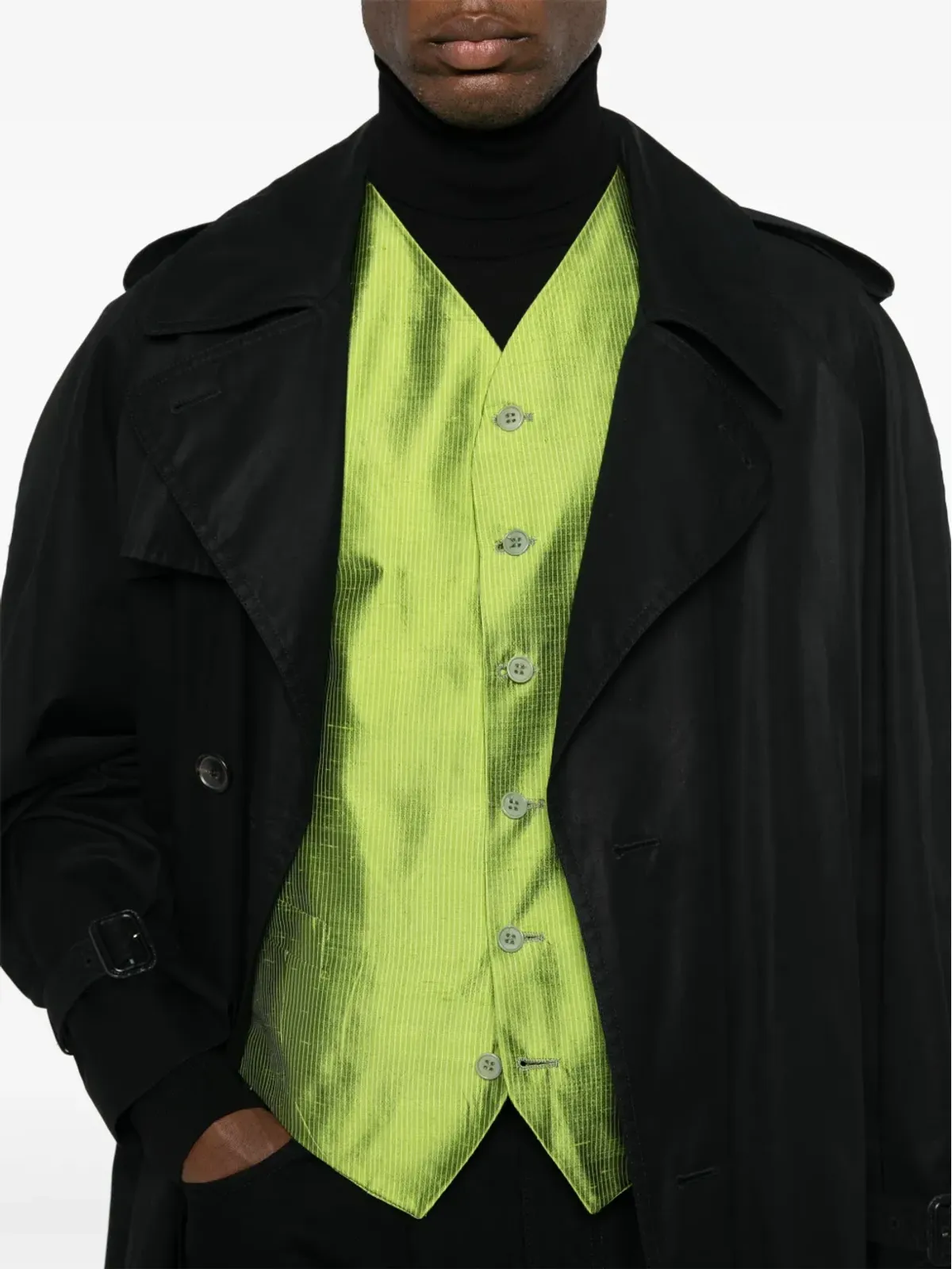 Romeo Gigli Pre-Owned 1990s ストライプ柄シルク ベスト - 画像5