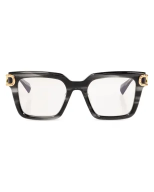 VALENTINO GARAVANI EYEWEAR マーブル柄スクエアフレーム眼鏡 ブラック - サムネイル1