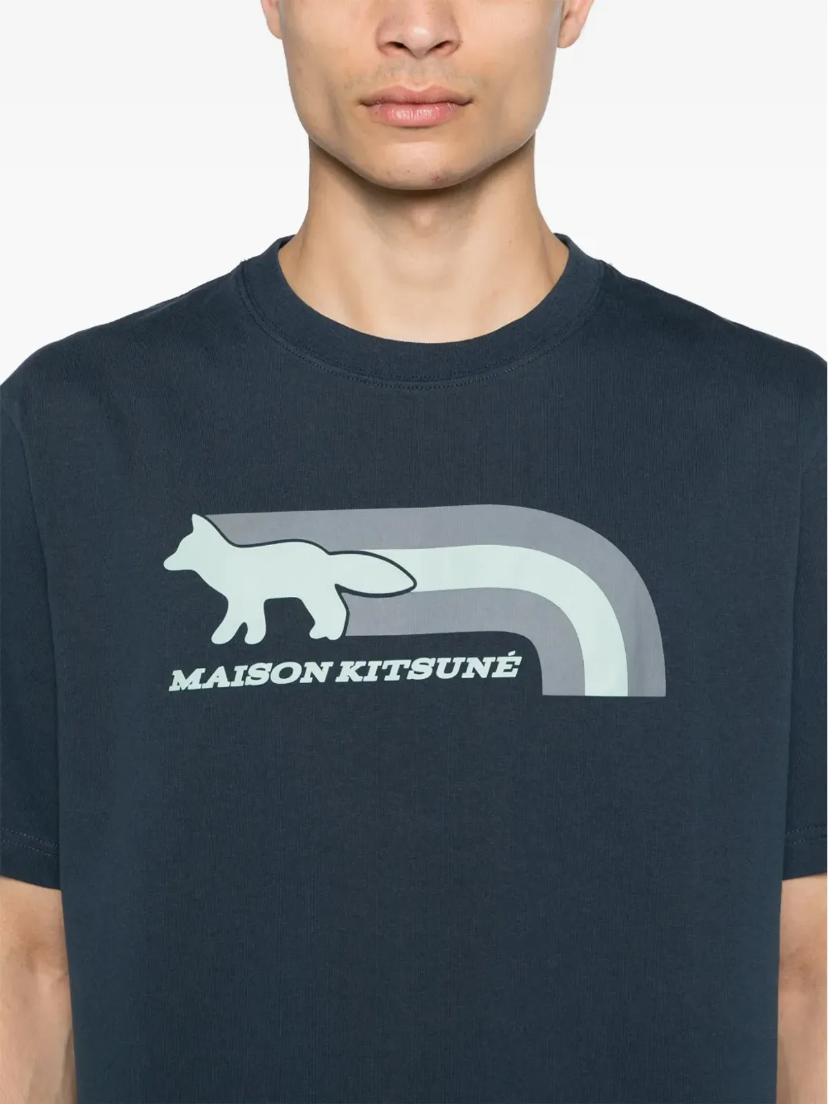 Maison Kitsuné フォックスモチーフ コットン Tシャツ - 画像5