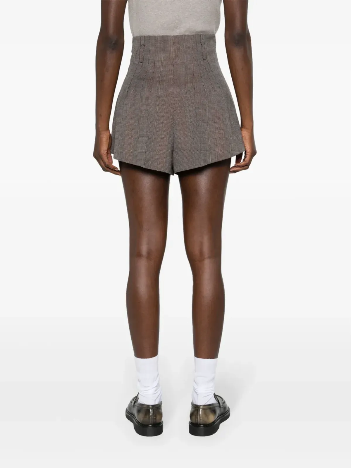 Prada ハイウエスト テーラードショーツ - ブラウン - 画像4