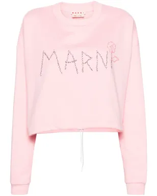 Marni ロゴ刺繍 クロップド スウェットシャツ - サムネイル1