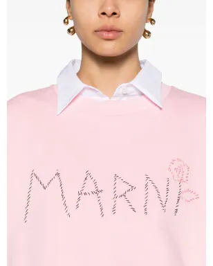 Marni ロゴ刺繍 クロップド スウェットシャツ - サムネイル5