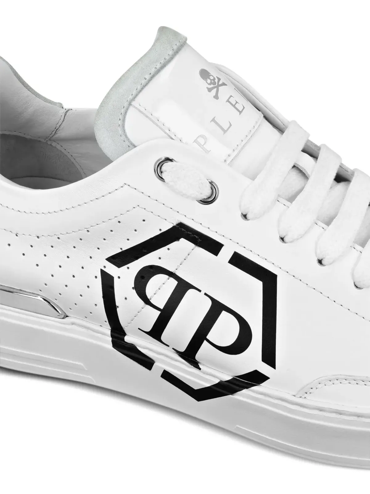 Philipp Plein ヘキサゴン レザー スニーカー - ホワイト - 画像4