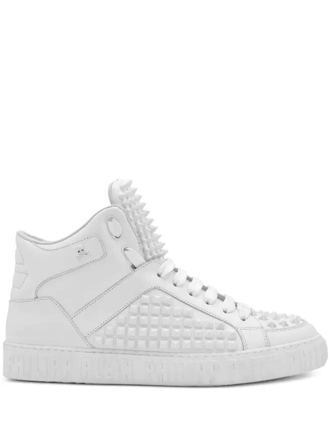 Philipp Plein Philipp Plein スパイクエフェクト ミッドトップスニーカー ホワイトの商品画像
