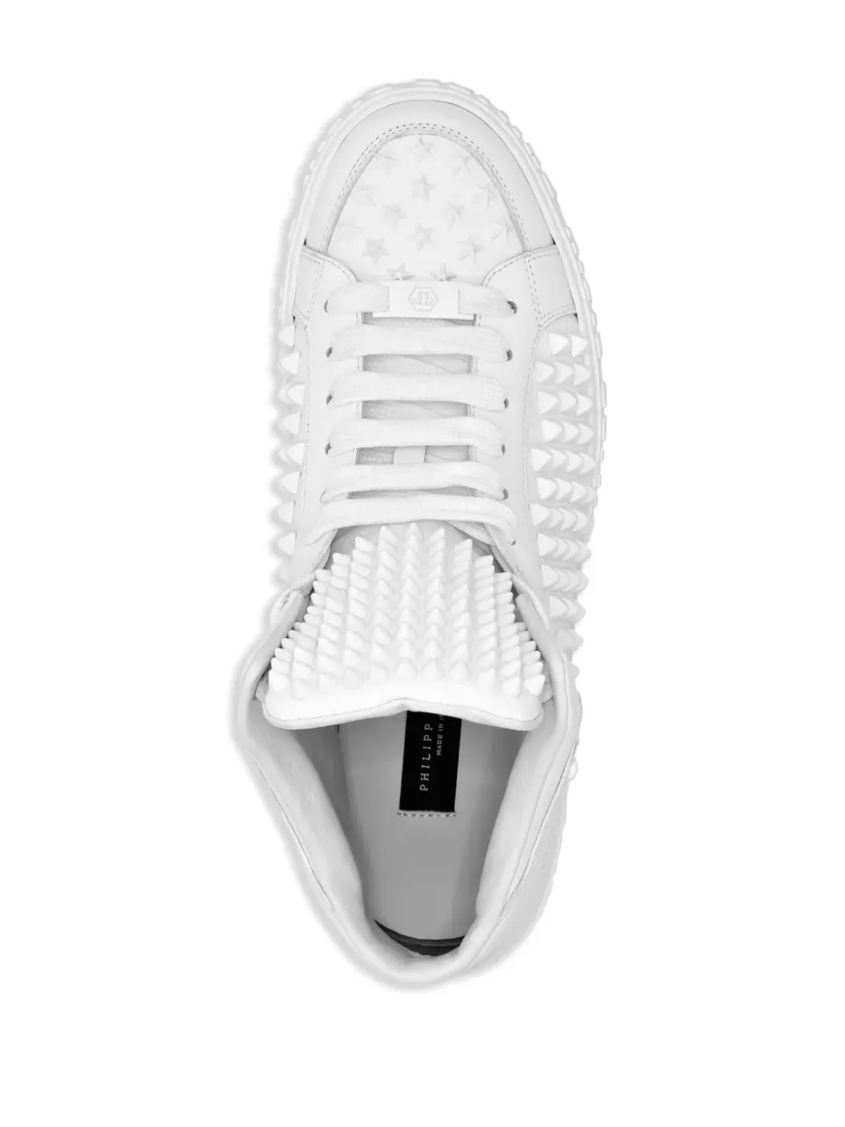 Philipp Plein スパイクエフェクト ミッドトップスニーカー ホワイト - 画像3