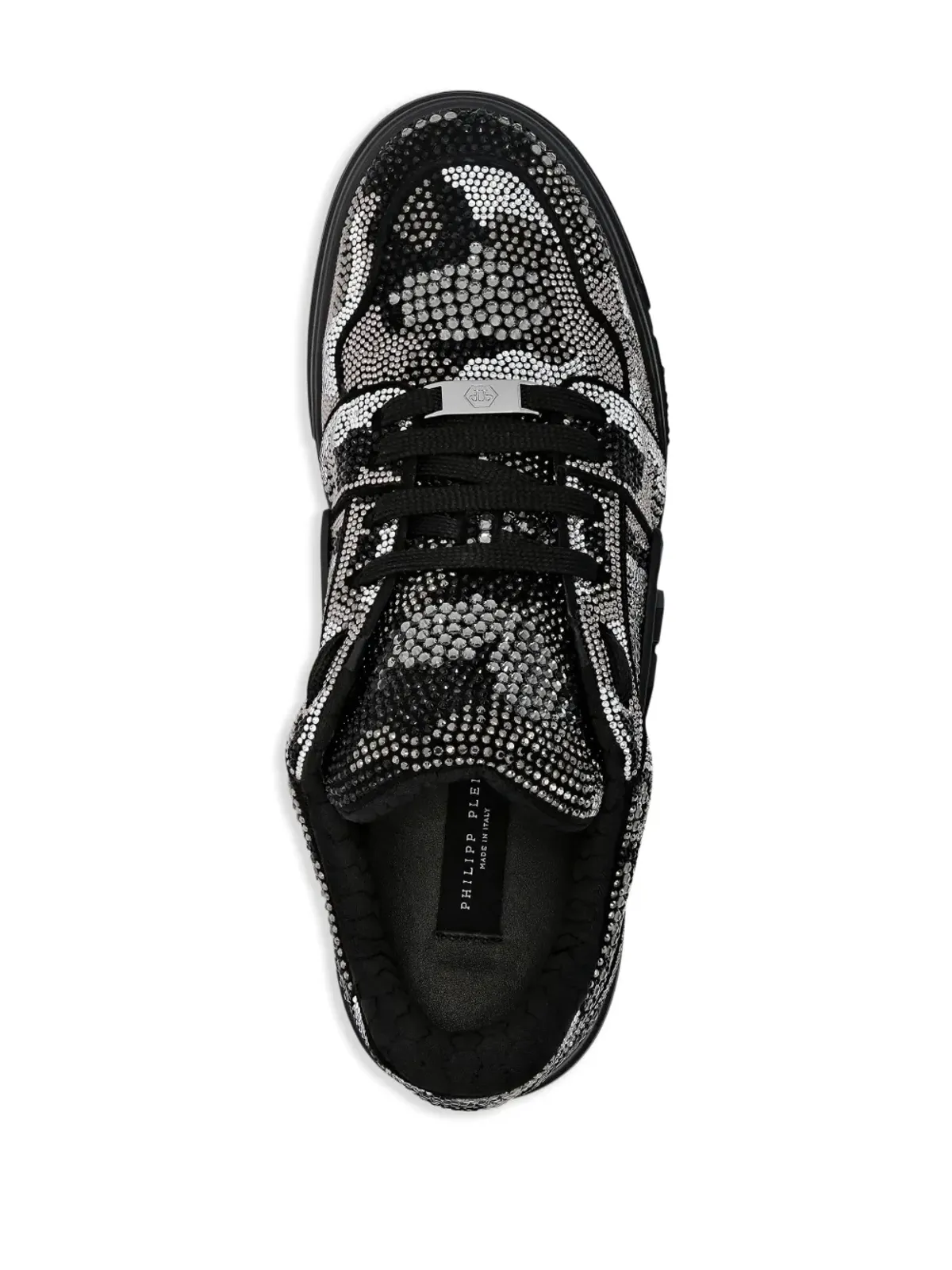 Philipp Plein クリスタルロイヤルストリート エンボス ロゴ スニーカー - ブラック - 画像3