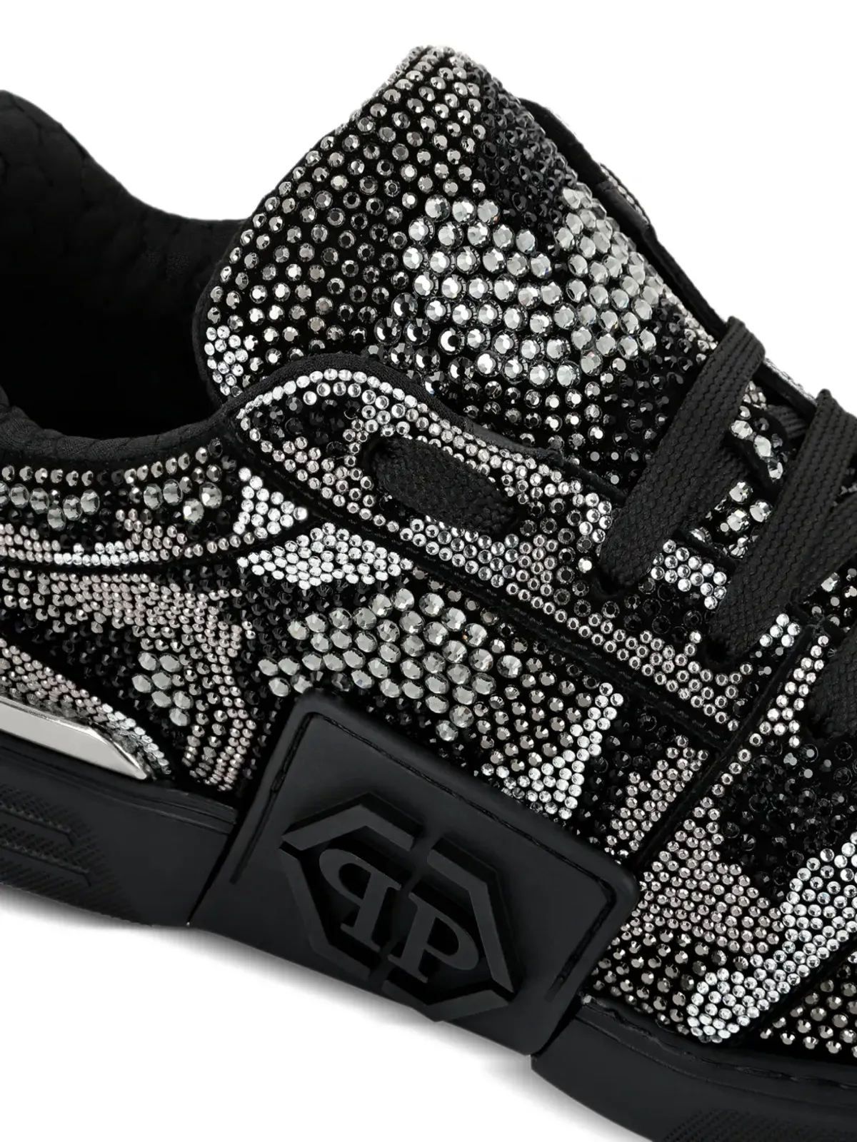 Philipp Plein クリスタルロイヤルストリート エンボス ロゴ スニーカー - ブラック - 画像4