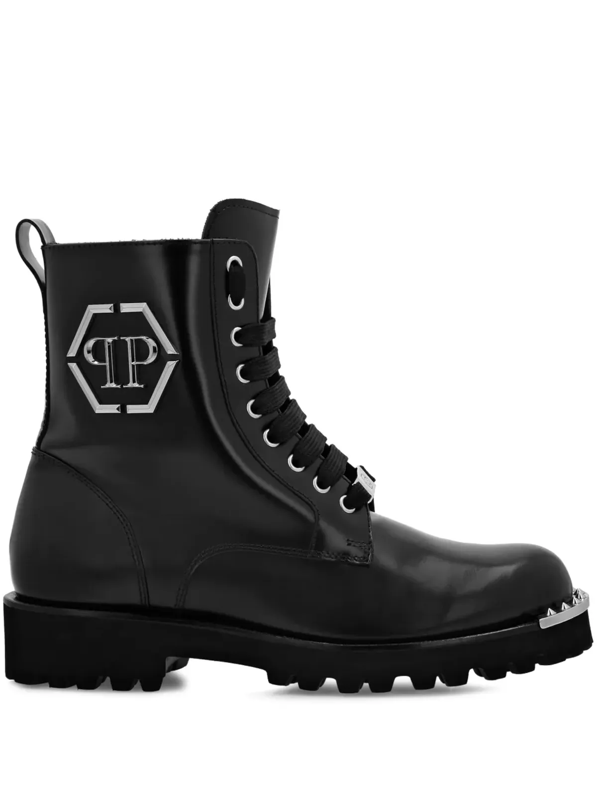 Philipp Plein ロゴプレート レースアップ ブーツ - 画像1