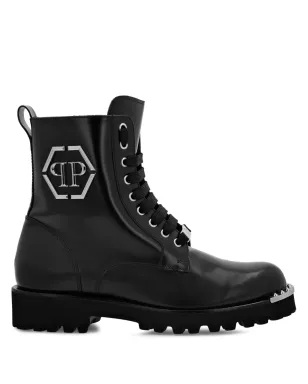 Philipp Plein ロゴプレート レースアップ ブーツ - サムネイル1