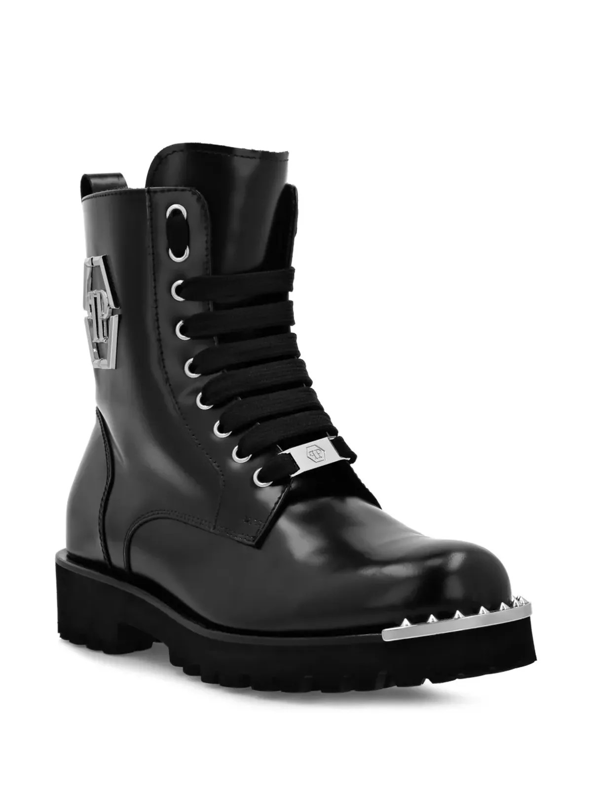 Philipp Plein ロゴプレート レースアップ ブーツ - 画像2