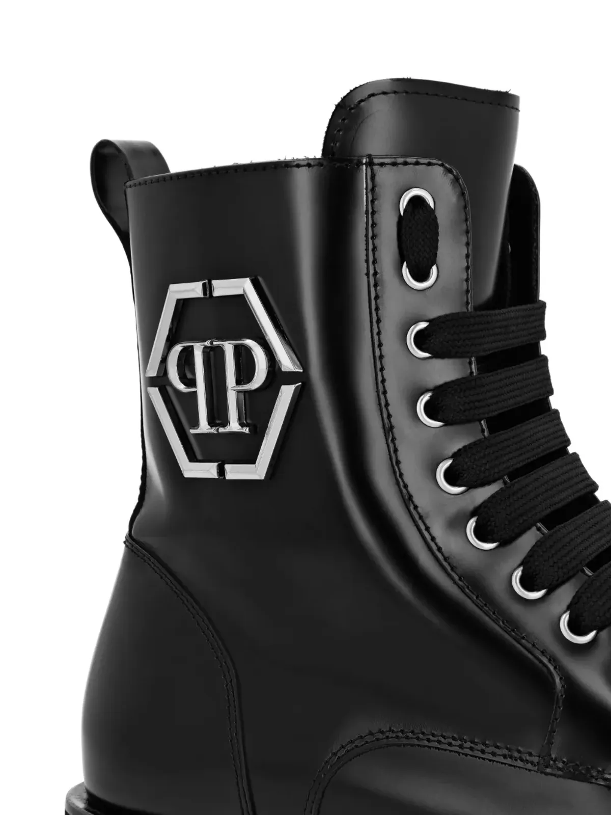 Philipp Plein ロゴプレート レースアップ ブーツ - 画像4