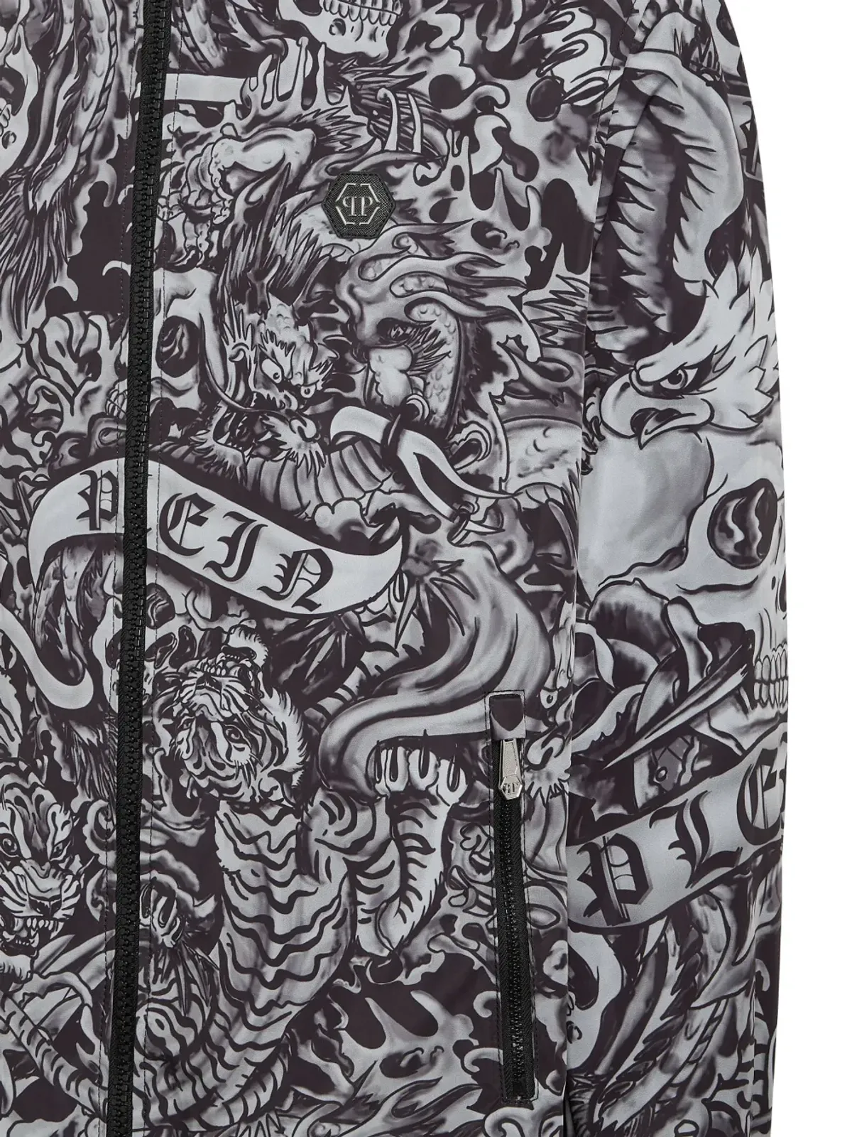 Philipp Plein タトゥー ウィンドブレーカー - 画像2