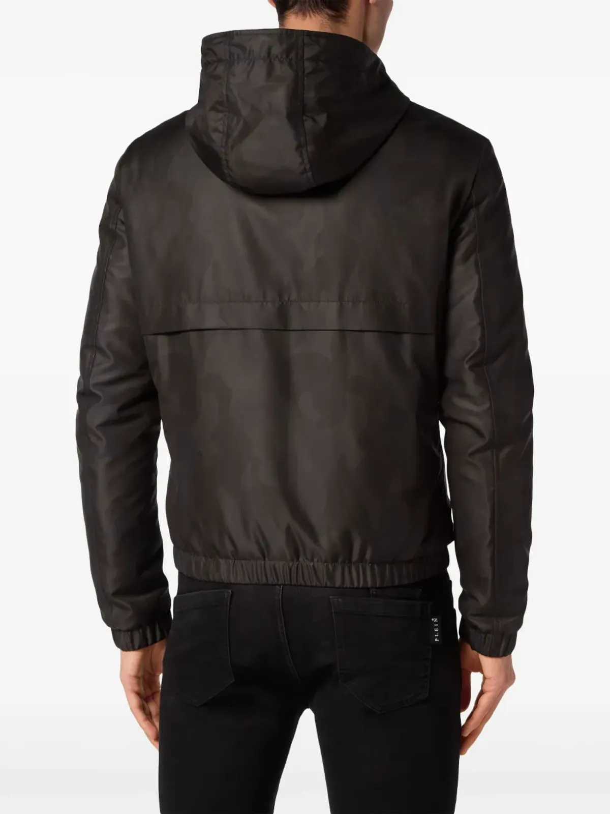 Philipp Plein カモフラージュ柄フード付きジャケット ブラック - 画像3